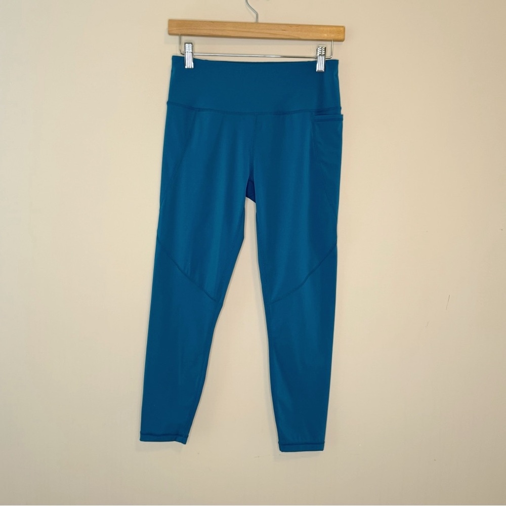Sweaty Betty Power 7/8 Leggings Teal Blue Pockets Size S
